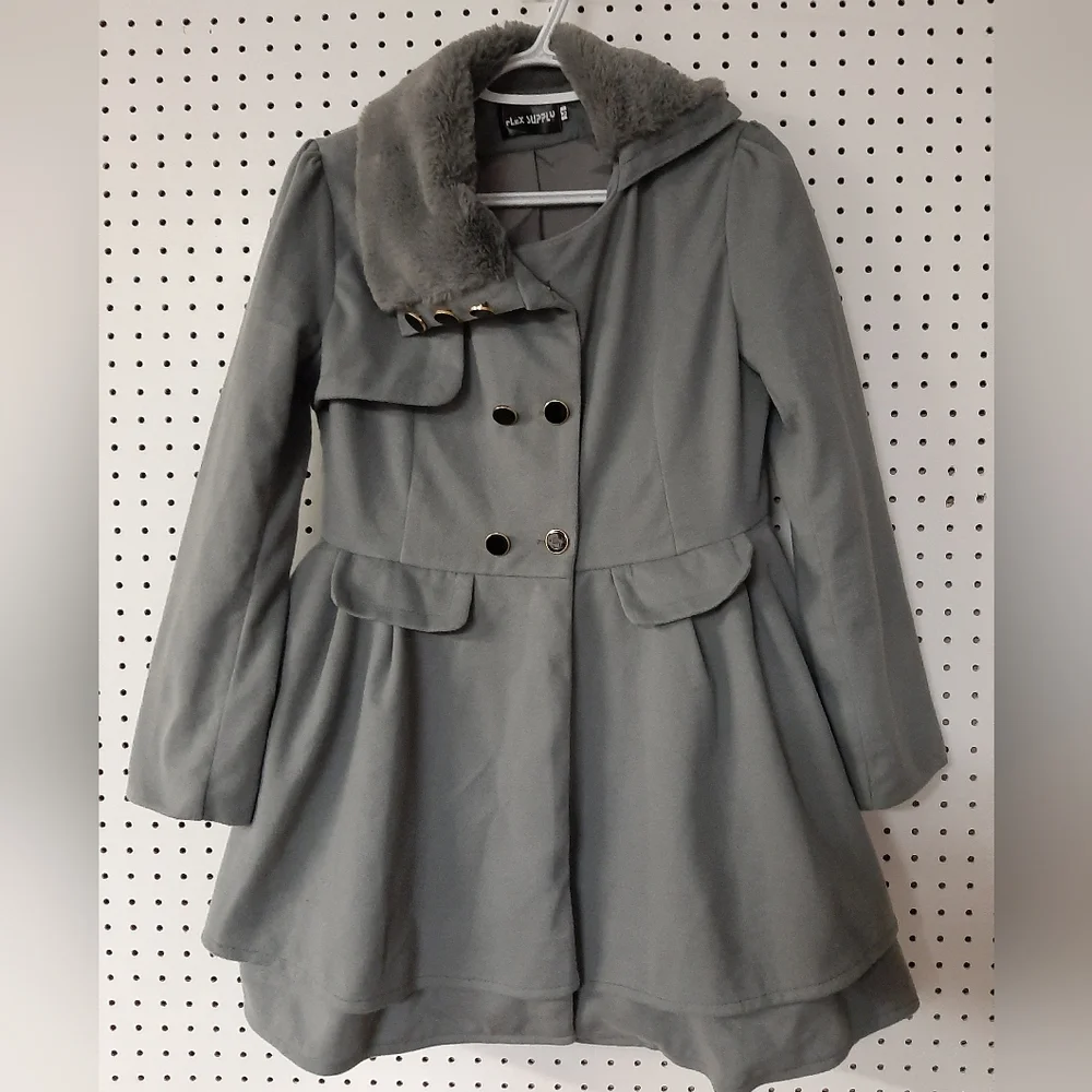 Flex Supply Peplum Coat ~ Size Med - Picture 2 of 5